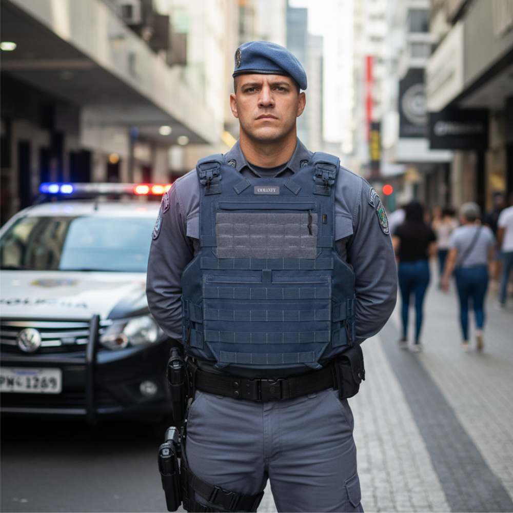 CAPA DE COLETE COMANFY® ARMOR IIIA - CINZA BANDEIRANTE PMESP CAPA DE COLETE COMANFY® ARMOR IIIA - CINZA BANDEIRANTE PMESP