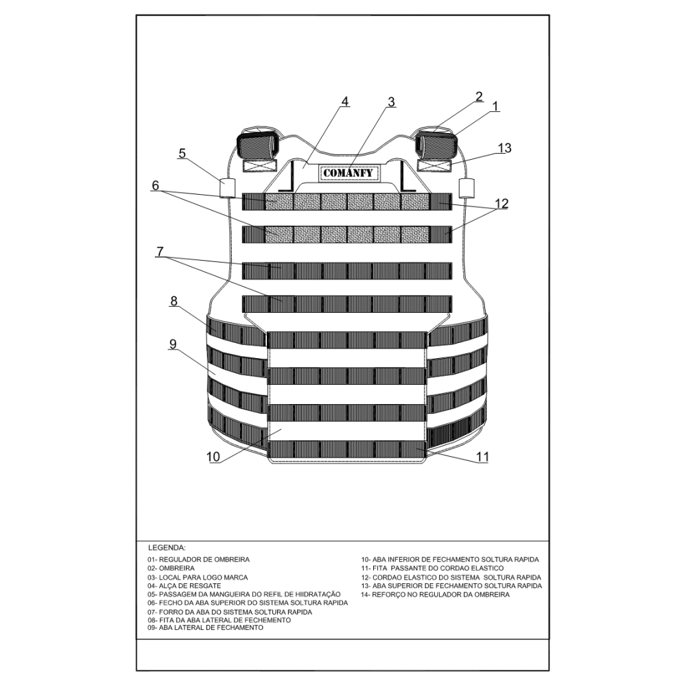 CAPA DE COLETE COMANFY® PREDADOR G5 IIIA - PRETO CAPA DE COLETE COMANFY® PREDADOR G5 IIIA - PRETO