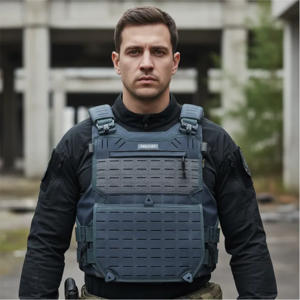 CAPA DE COLETE COMANFY® GLADIADOR LASER CUT - CINZA BANDEIRANTE