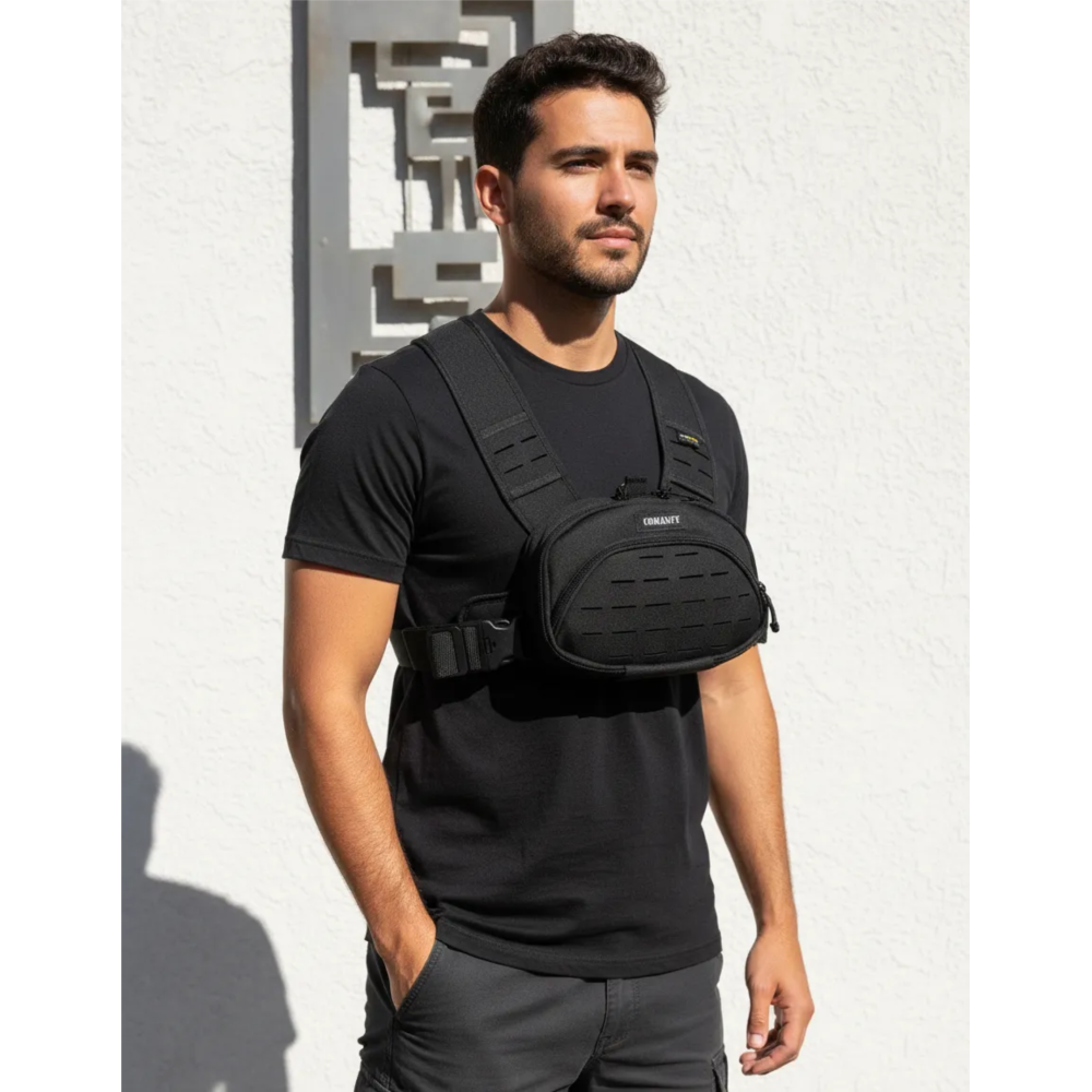 BOLSA DE PEITO COMANFY® SAQUE RÁPIDO LASER CUT - PRETO BOLSA DE PEITO COMANFY® SAQUE RÁPIDO LASER CUT - PRETO