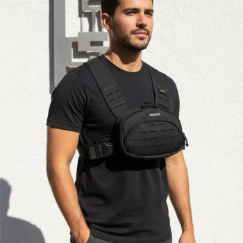 BOLSA DE PEITO COMANFY® SAQUE RÁPIDO LASER CUT - PRETO