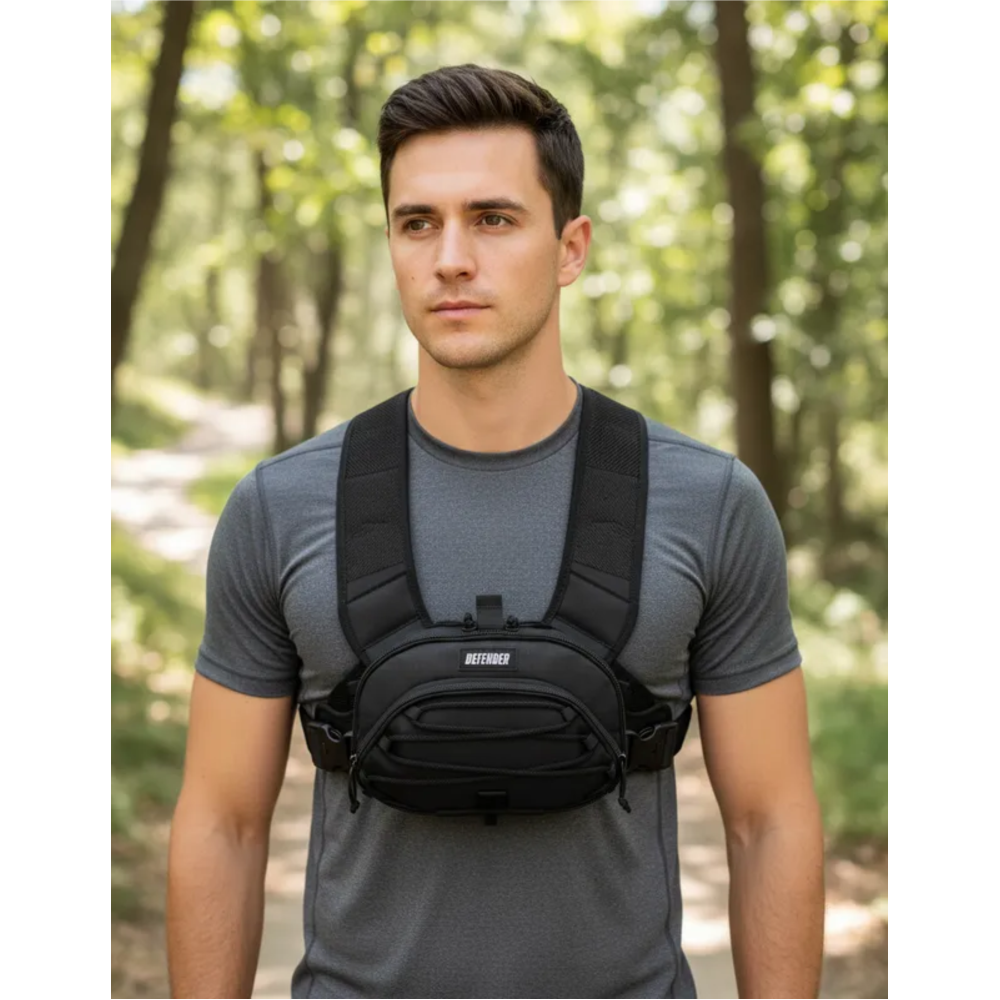 BOLSA DE PEITO DEFENDER NEGRA SAQUE RÁPIDO - PRETO BOLSA DE PEITO DEFENDER NEGRA SAQUE RÁPIDO - PRETO